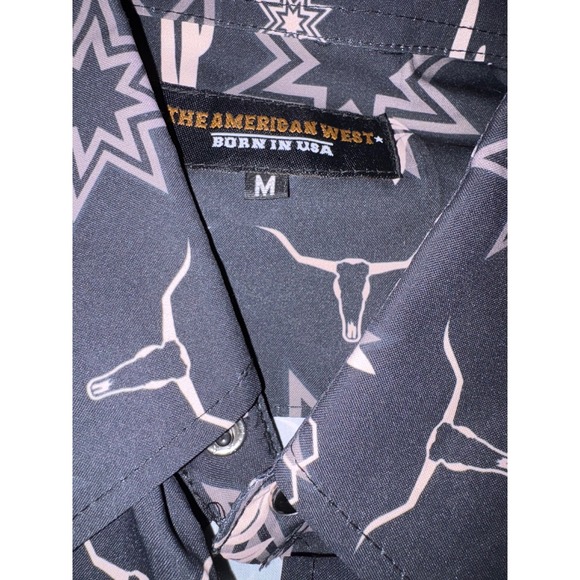 Mens The American West Western Cowboy Cactus Long Sleeve Button Up Shirt‎ Size M - Picture 4 of 5